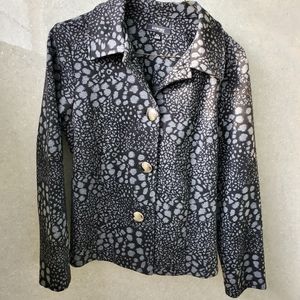 Jacket, lepard black with gray, silver buttons, PM